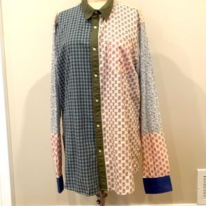 Scotch & Soda “Get Up And Go “ fine cotton multi print long sleeve shirt